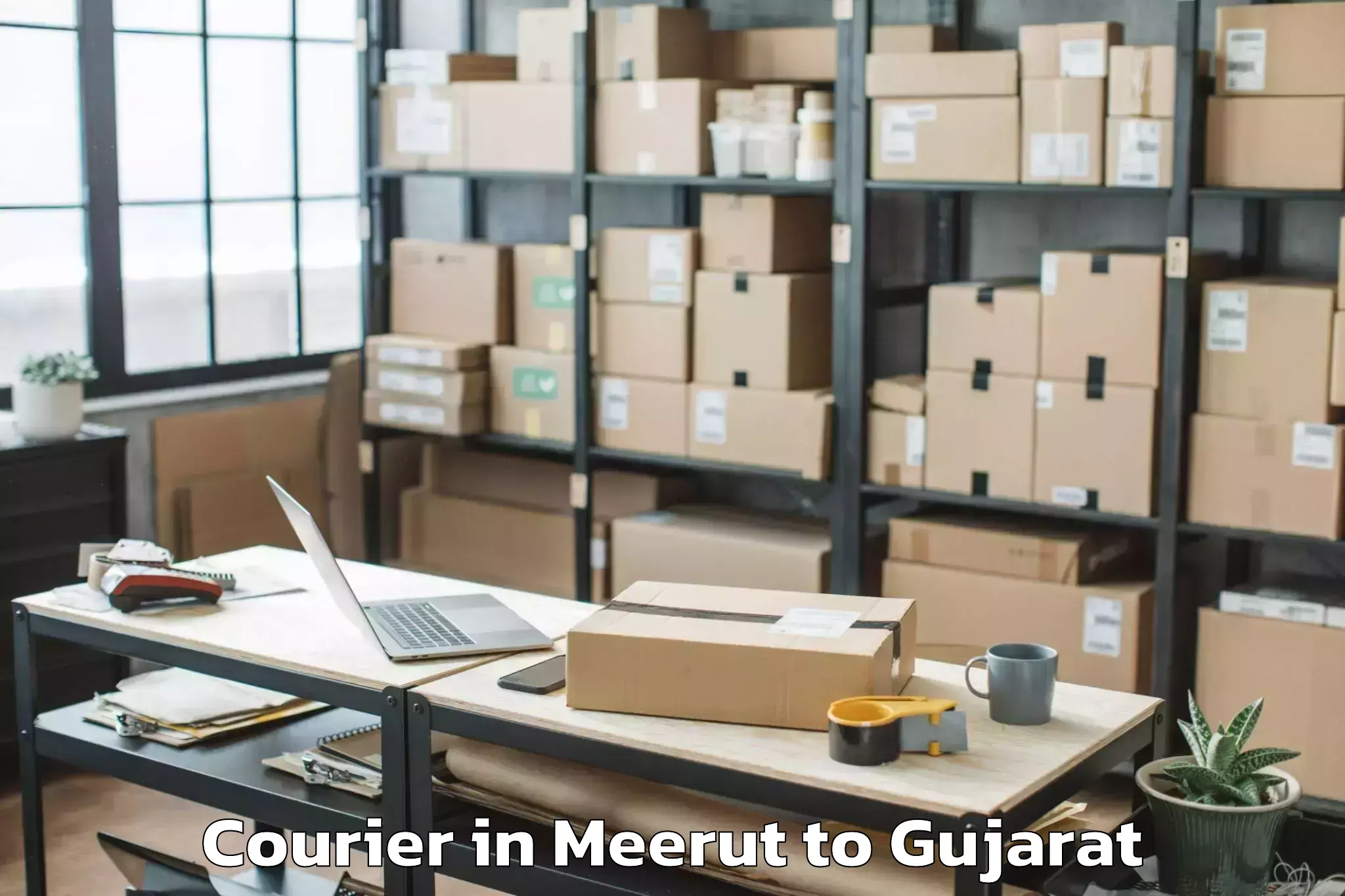 Leading Meerut to Porbandar Airport Pbd Courier Provider